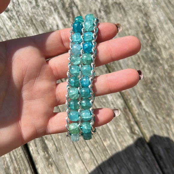 Blue apatite chain bracelet - Picture 5 of 6